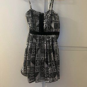 Abstract Black & White Dress